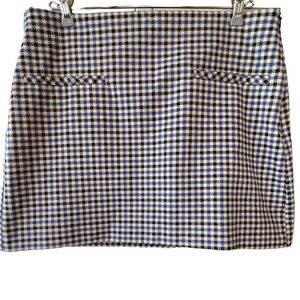 🔥💗Zara skirt size Large LIKE NEW. White/blue/black check. Gorgeous!